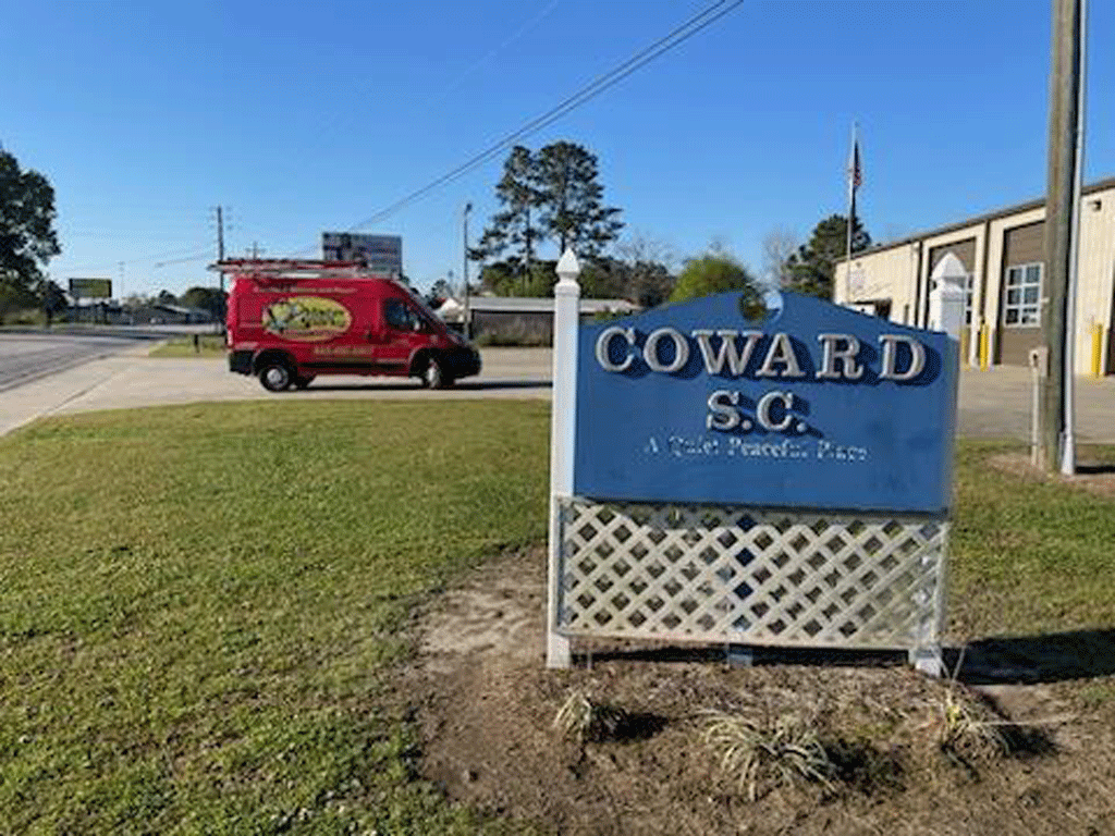 Coward SC sign | Plumbing Services South Carolina 