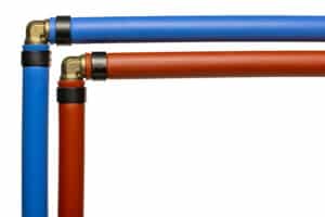 Blue and Red Pex Pipe, Plumbing Pipe Technology.