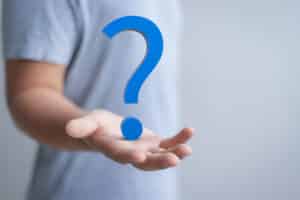 Hand present question mark, Shower Drain Maintenance.